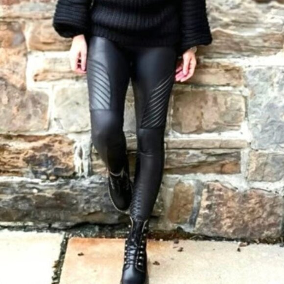 NWT SPANX Moto Shaping Faux Leather Leggings Pants Spanx Shapewear - Picture 7 of 15